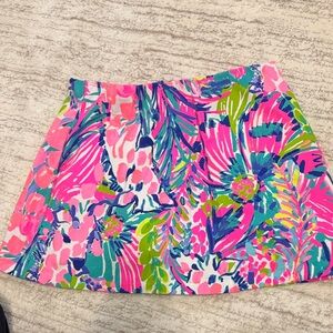 Lilly Pulitzer Pink and Green Mini Skirt